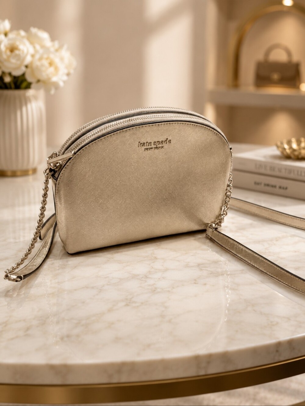 Metallic Crossbody Bag in Gold